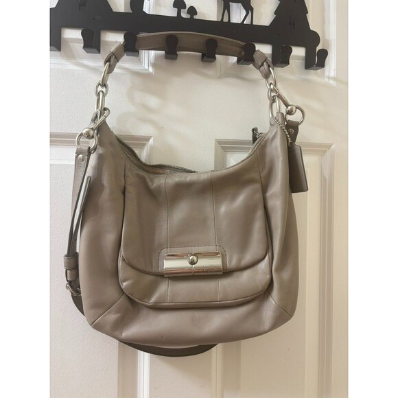 Y2K COACH 16808 KRISTIN Convertible Leather  Hobo Bag/purse Taupe/Gray - Picture 1 of 13